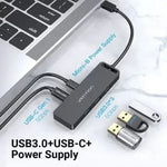 Hub USB Tipo-C Vention TGTBB/ 3xUSB/ 1xUSB Tipo-C/ 1x MicroUSB PD - PixelPlaza