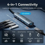 Hub USB 3.0 Vention TGXHB/ 1xUSB Tipo-C/ 3xUSB/ 1xUSB Tipo-C PD/ Gris - PixelPlaza
