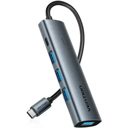 Hub USB Tipo-C 3.0 Vention TGZHB/ 3xUSB/ 1xUSB Tipo-C PD/ Gris - PixelPlaza