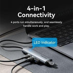 Hub USB Tipo-C 3.0 Vention TGZHB/ 3xUSB/ 1xUSB Tipo-C PD/ Gris - PixelPlaza
