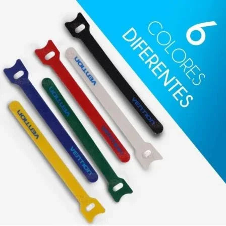 Tira Organizadora de Cables Vention KAC00/ 15cm/ Pack de 6 - PixelPlaza