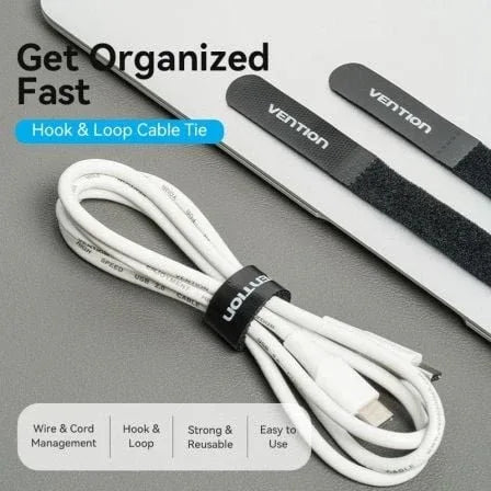 Tira Organizadora de Cables Vention KANB0/ 12cm - PixelPlaza