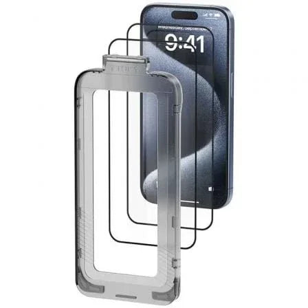 Pack de 2 Protectores de Pantalla de Cristal Templado Vention KUOTCA-30 para iPhone 15 Pro + Herramienta de Instalación Antipolvo - PixelPlaza