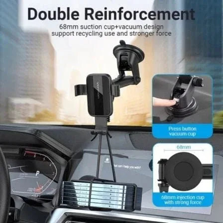 Soporte de Smartphone para Coche Vention KCOB0/ Negro - PixelPlaza