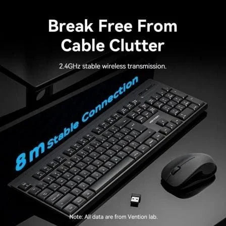 Teclado y Ratón Inalámbricos Vention Combo KTZB0-EN/ Inglés - PixelPlaza