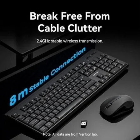 Teclado y Ratón Inalámbricos Vention Combo KTZB0-ES - PixelPlaza