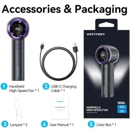 Ventilador de Mano Vention PBBV0/ 4 velocidades - PixelPlaza