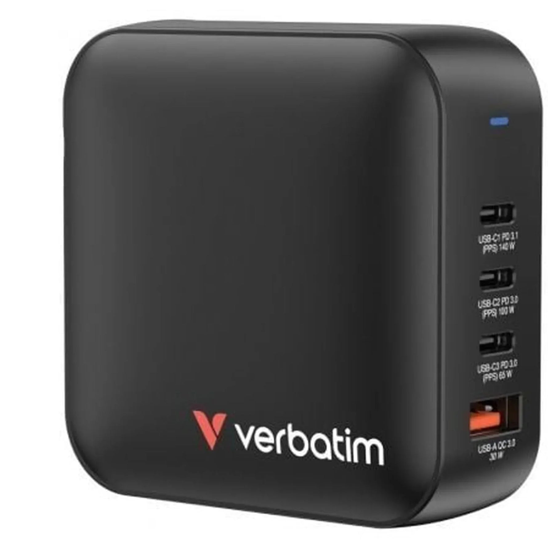 Cargador de Pared Universal GaN para Viaje Verbatim Mini GaN Wall Charger/ 3xUSB Tipo-C/ 1xUSB/ 165W - PixelPlaza