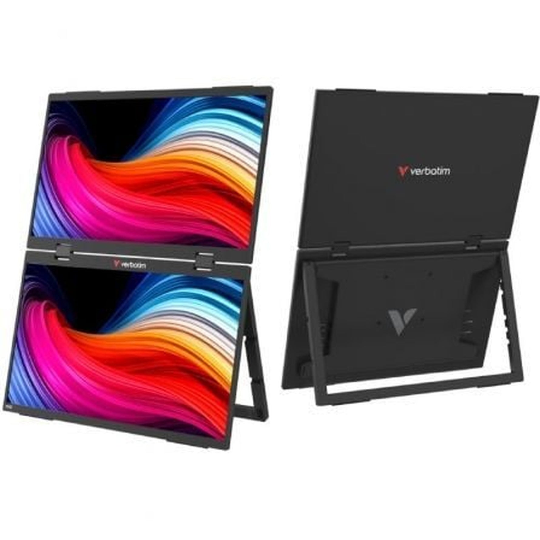 Monitor Portßtil Tßctil Verbatim Duo Essentials 15.6" + 15.6"/ Full HD/ Multimedia/ Negro