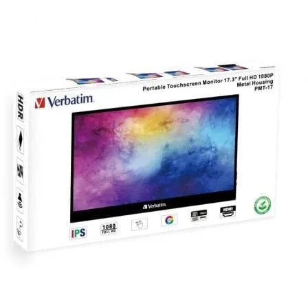 Monitor Portátil Táctil Verbatim PMT-17 17.3"/ Full HD/ Multimedia/ Negro - PixelPlaza