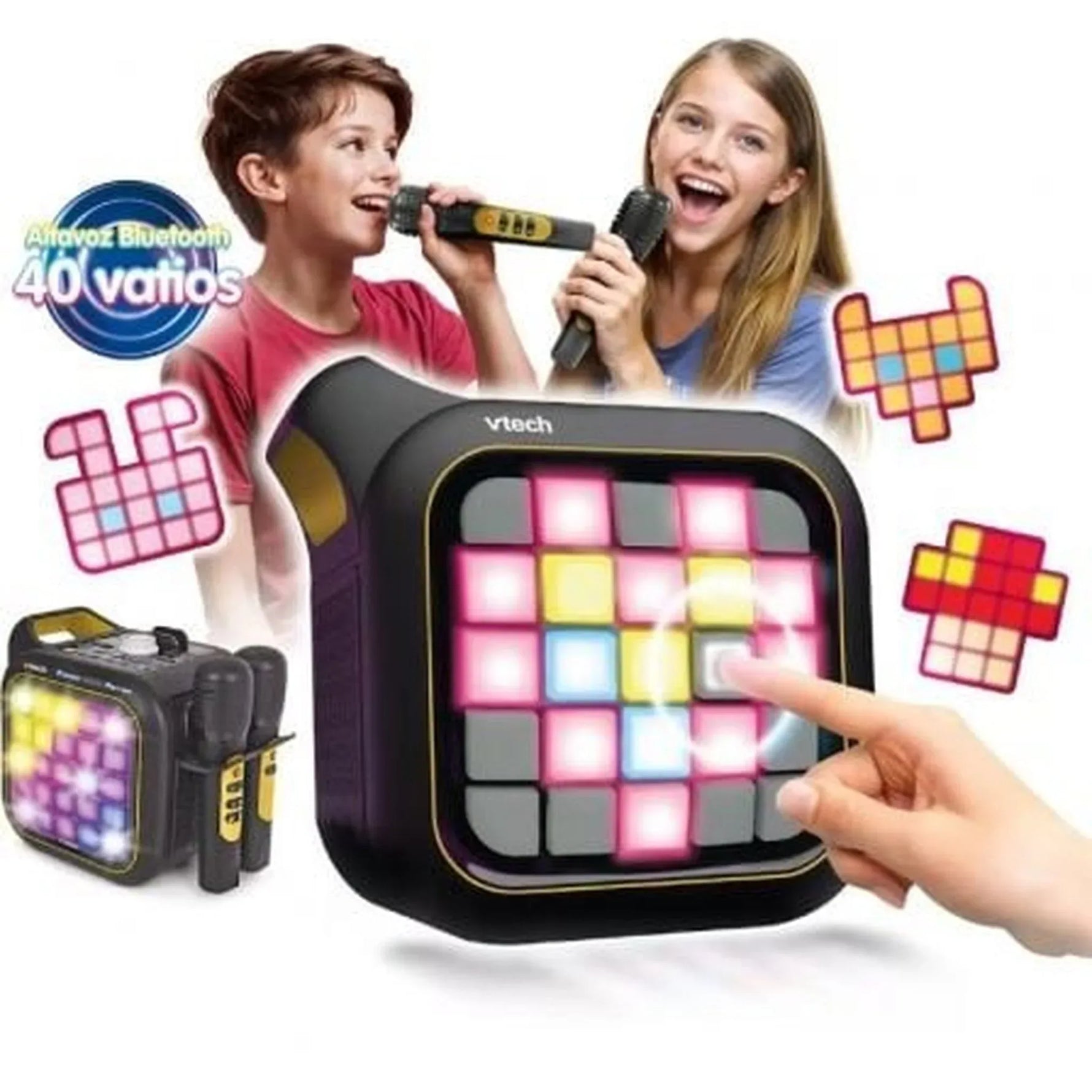 Altavoz con Bluetooth Vtech Karaoke light party Duo Golden edition/ Incluye 2 microfonos - PixelPlaza