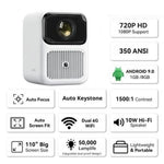 Proyector Portátil Wanbo Dali 1/ 350 Lúmenes/ HD/ HDMI/ Bluetooth/ WiFi/ Blanco - PixelPlaza