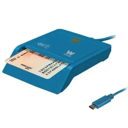 Lector de DNI y Tarjetas Woxter PE26-197/ USB Tipo-C/ Azul - PixelPlaza