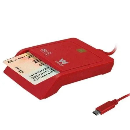 Lector de DNI y Tarjetas Woxter PE26-199/ USB Tipo-C/ Rojo - PixelPlaza