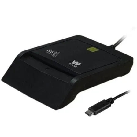 Lector de DNI y Tarjetas Woxter PE26-200/ USB Tipo-C/ Negro - PixelPlaza
