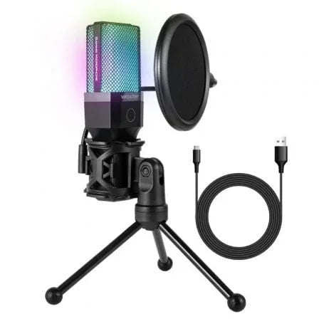 Micrófono Woxter Mic Studio 65 RGB/ USB 2.0 - PixelPlaza