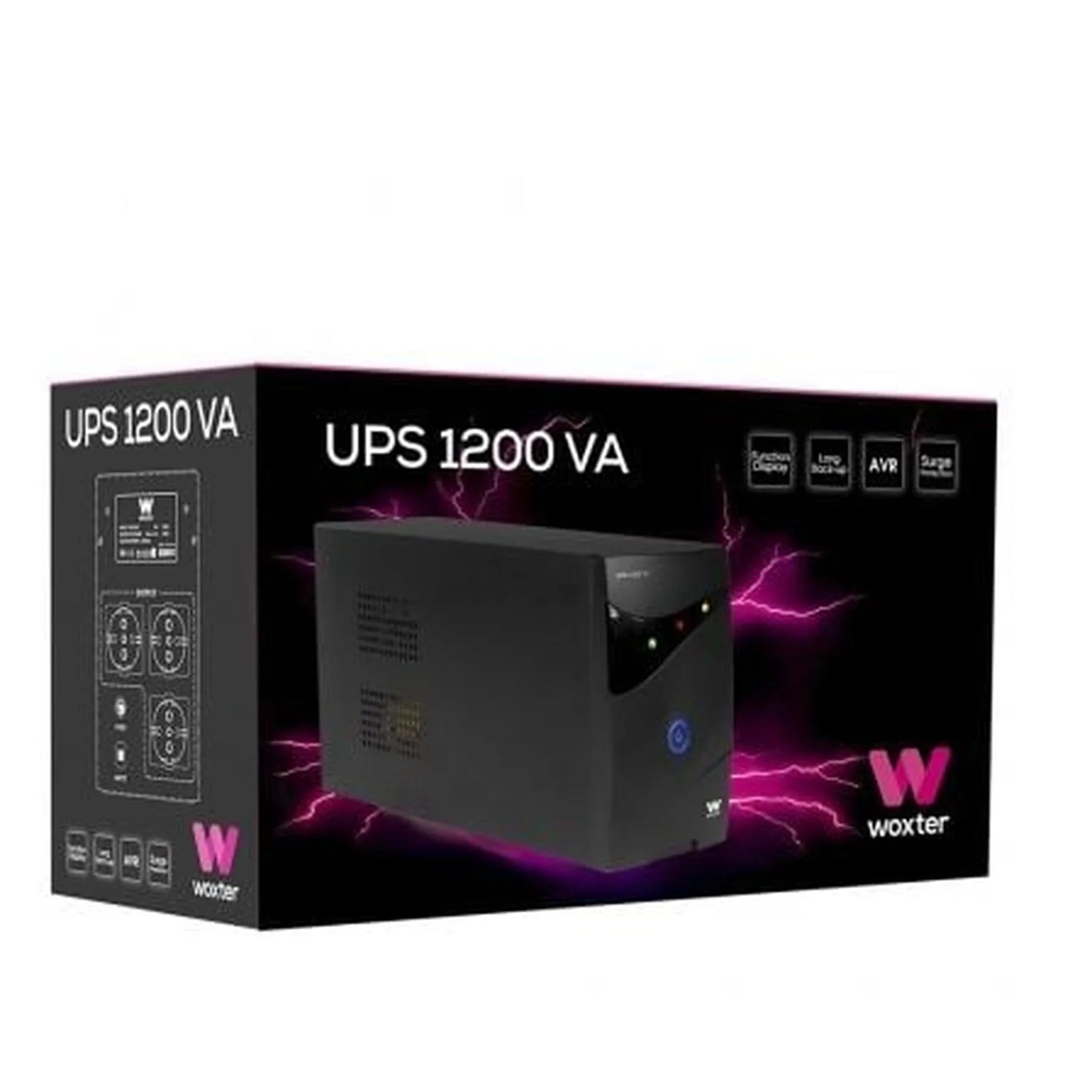 SAI Línea Interactiva Woxter UPS 1200 VA/ 1200VA-720W/ 3 Salidas/ Formato Torre - PixelPlaza