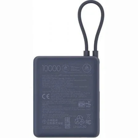 Powerbank 10000mAh Xiaomi 33W Power Bank Integrated Cable/ 33W/ Azul/ Incluye Cable USB Tipo-C - PixelPlaza