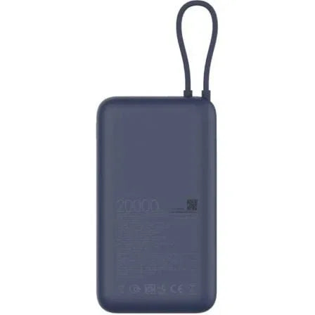 Powerbank 20000mAh Xiaomi 33W Power Bank Integrated Cable/ 33W/ Azul/ Incluye Cable USB Tipo-C - PixelPlaza