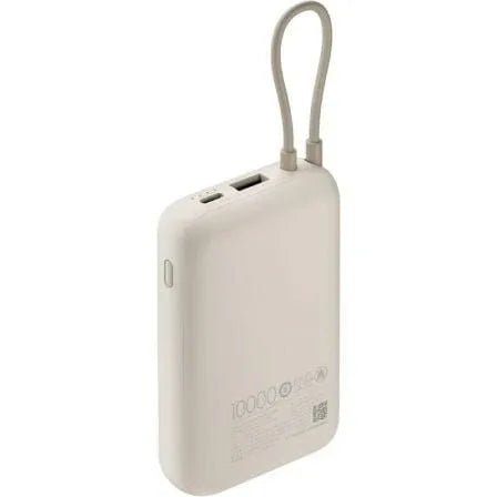 Powerbank 10000mAh Xiaomi Power Bank Integrated Cable/ 22.5W/ Beige/ Incluye Cable USB Tipo-C - PixelPlaza