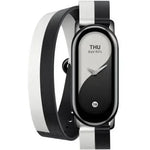 Correa Original para Pulsera Xiaomi Mi Smart Band 8 Double Wrap Strap/ Blanco y Negro - PixelPlaza
