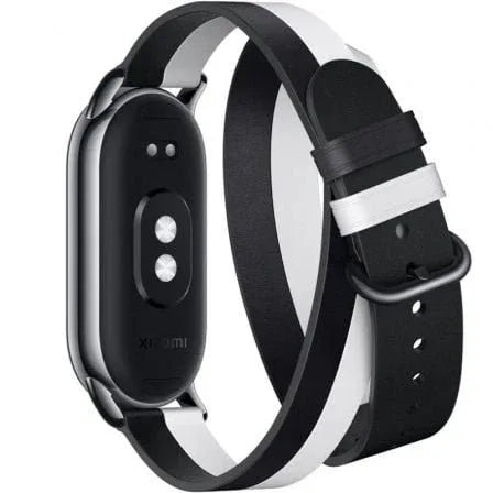Correa Original para Pulsera Xiaomi Mi Smart Band 8 Double Wrap Strap/ Blanco y Negro - PixelPlaza