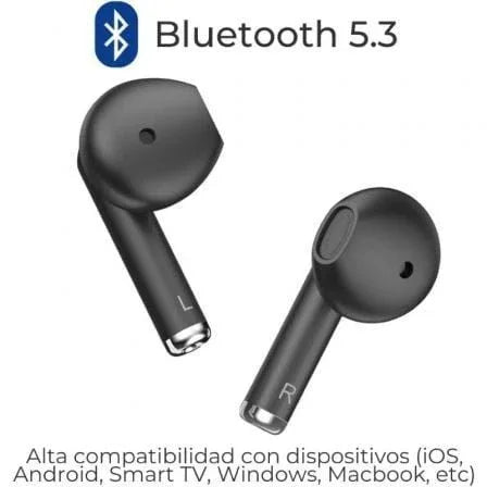 Auriculares Bluetooth ZTE Buds 2 con estuche de carga/ Autonomía 5h/ Negros - PixelPlaza
