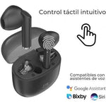 Auriculares Bluetooth ZTE Buds 2 con estuche de carga/ Autonomía 5h/ Negros - PixelPlaza