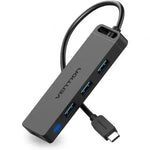Hub USB Tipo-C Vention TGKBF/ 4xUSB/ 1xMicroUSB PD/ 1m - PixelPlaza