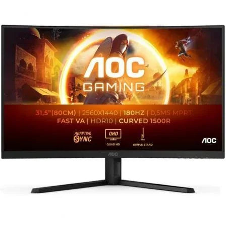 Monitor Gaming Curvo AOC CQ32G4VE 31.5"/ QHD/ 0.5ms/ 180Hz/ VA/ Negro - PixelPlaza