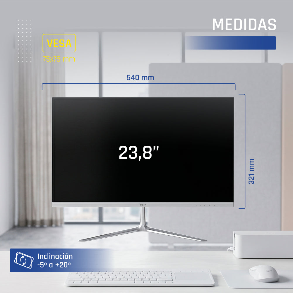 Iggual Monitor 24 IPS 1ms FHD 120Hz MM blanco