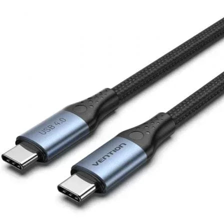 Cable USB 4.0 Tipo-C 5A Vention TAVHF/ USB Tipo-C Macho - USB Tipo-C Macho/ Hasta 240W/ 40Gbps/ 1m/ Gris - PixelPlaza