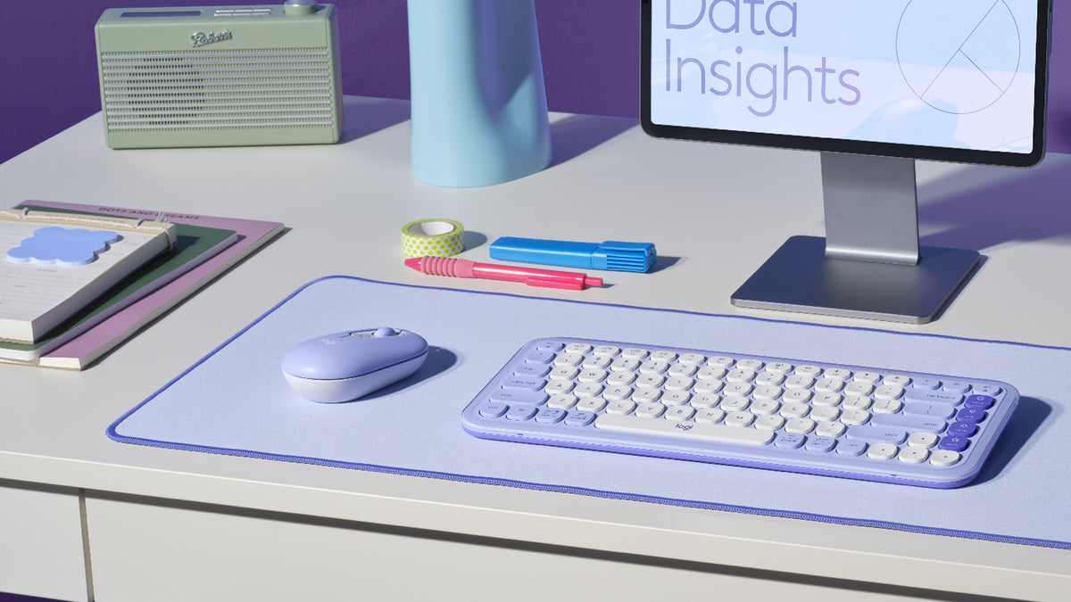 Raton inalambrico logitech pop mouse lila
