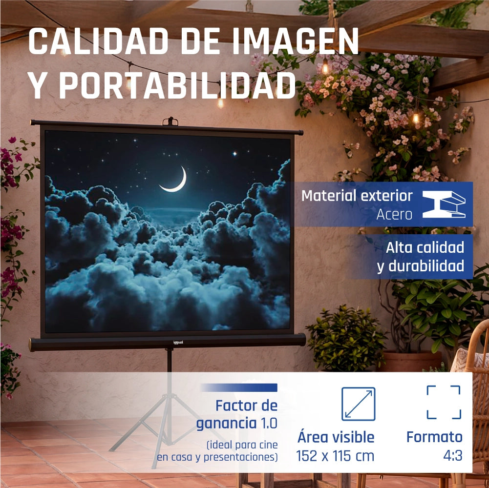Iggual Pantalla 72 152x115 cm con trípode+bolsa