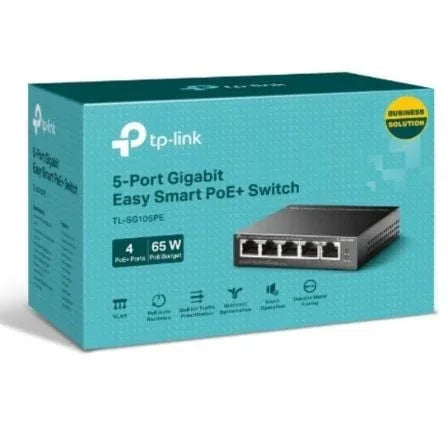 Switch TP-Link TL-SG105PE 5 Puertos/ RJ-45 10/100/1000 PoE - PixelPlaza