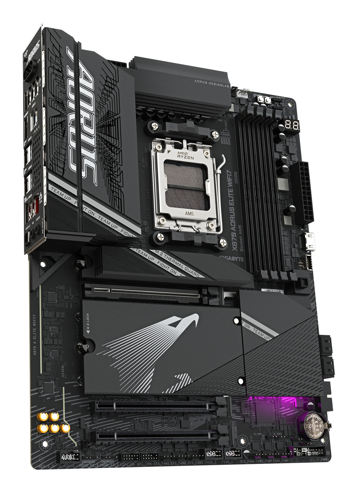 Placa base Gigabyte x870 aorus elite wifi7 am5 ATX · 4x DDR5