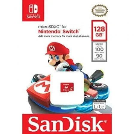 Tarjeta de Memoria SanDisk Nintendo Switch 128GB microSD XC UHS-I/ Clase 10/ 100MBs - PixelPlaza