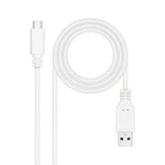 Cable USB 3.1 Nanocable 10.01.4002-W/ USB Tipo-C Macho - USB Macho/ 2m/ Blanco - PixelPlaza