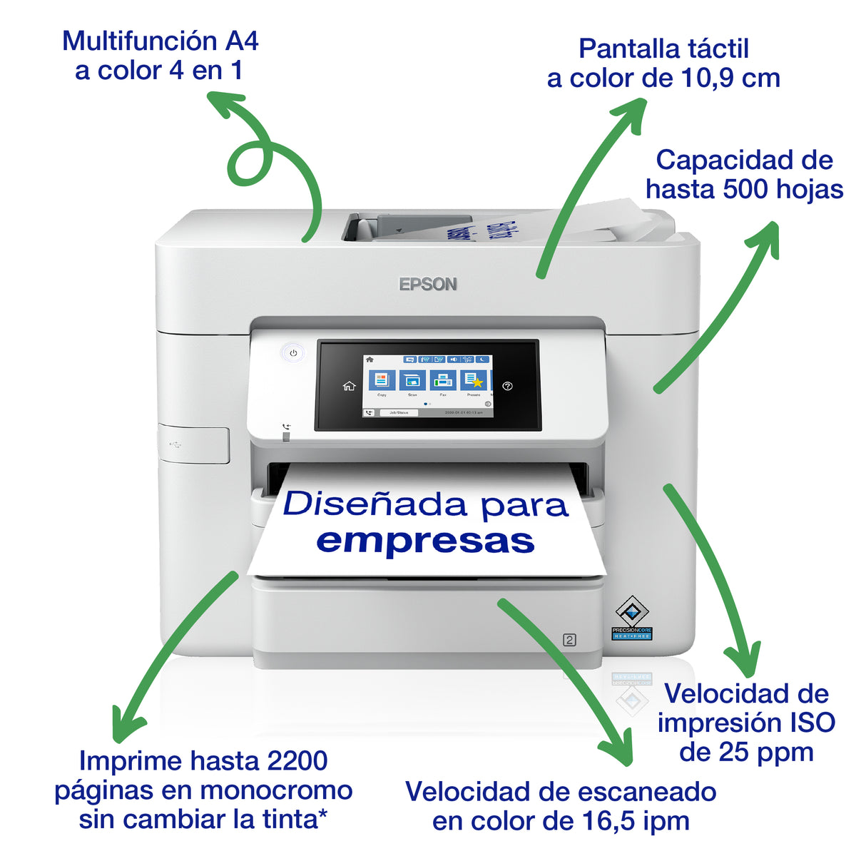 Multifunción inyección Epson workforce pro wf - c4810dtwf color WiFi duplex fax