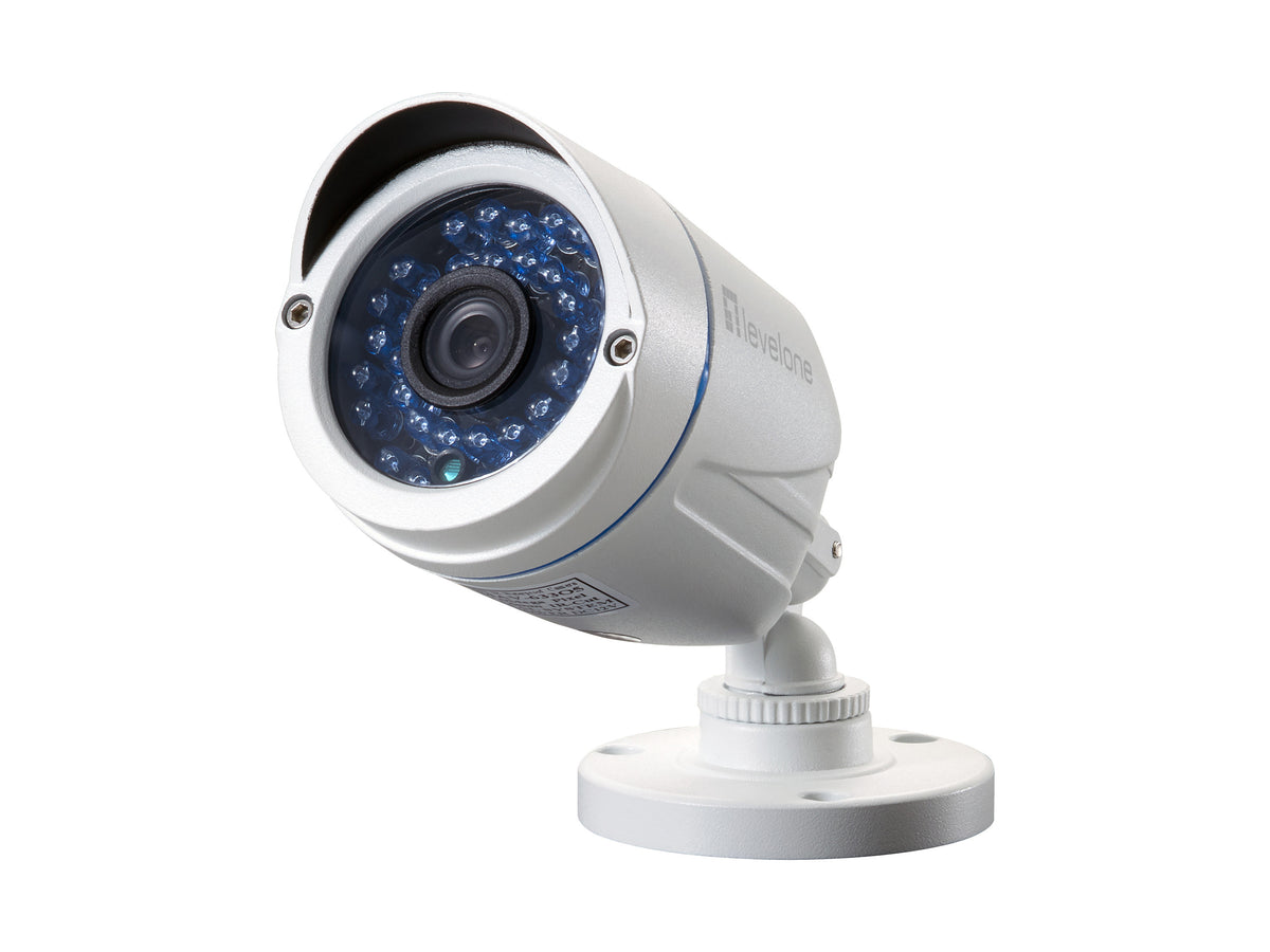 Kit videovigilancia 720p cctv level one 4 canales 4 camaras int - ext + grabador cables iluminacion LED (sin hd)