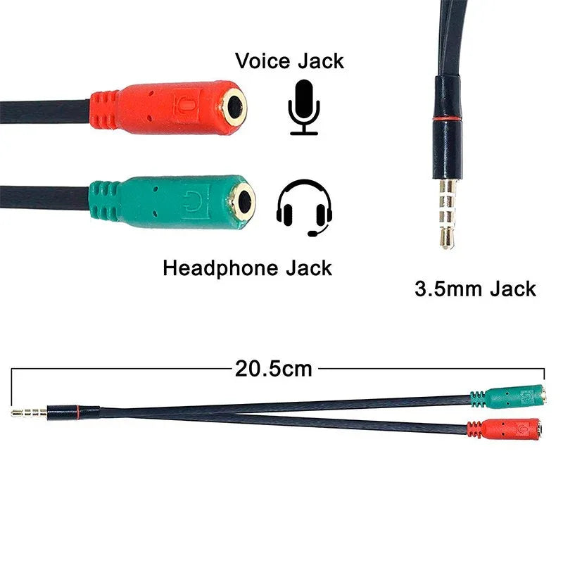 Adaptador Doble Entrada a Jack 3.5mm Auxiliar COOL Universal - PixelPlaza