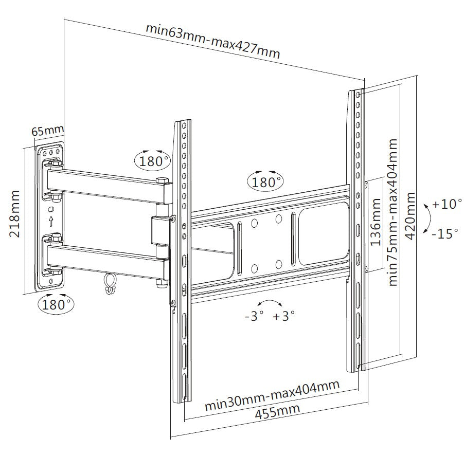Soporte pared Equip vesa hasta 55 pulgadas 400x400mm max 35kg