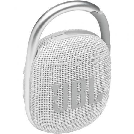 Altavoz con Bluetooth JBL Clip 4/ 5W/ 1.0/ Blanco - PixelPlaza