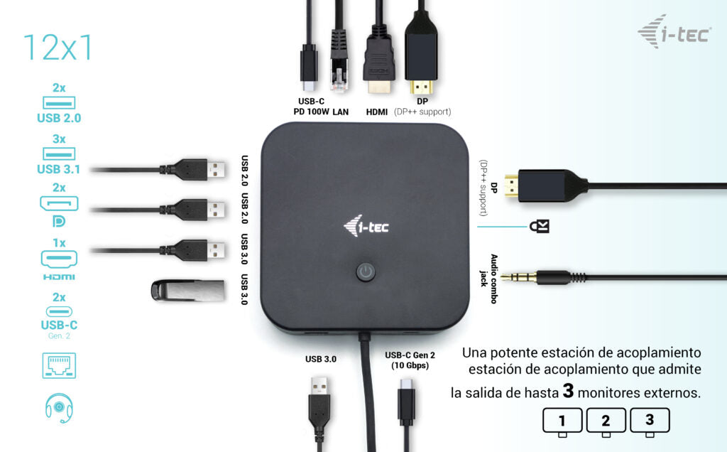 Dock i - tecusb - c HDMI dual dp docking station with power delivery