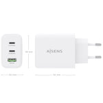 Cargador de Pared GaN Aisens ASCH-67W3P086-W/ 2xUSB Tipo-C/ 1xUSB/ 67W/ Blanco