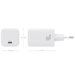 Cargador de Pared GaN Aisens ASCH-70W1P088-W/ 1xUSB Tipo-C/ 70W/ Blanco