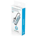Hub USB + USB Tipo-C 3.2 Aisens A109-1033/ 3xUSB/ 1xRJ45/ Gris