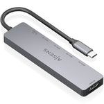 Docking USB Tipo-C Aisens ASUC-6P047-GR/ 1xHDMI 4K/ 4xUSB/ 1xUSB Tipo-C PD/ Gris