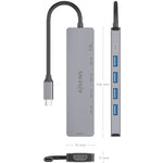 Docking USB Tipo-C Aisens ASUC-6P047-GR/ 1xHDMI 4K/ 4xUSB/ 1xUSB Tipo-C PD/ Gris