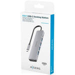 Docking USB Tipo-C Aisens ASUC-6P047-GR/ 1xHDMI 4K/ 4xUSB/ 1xUSB Tipo-C PD/ Gris